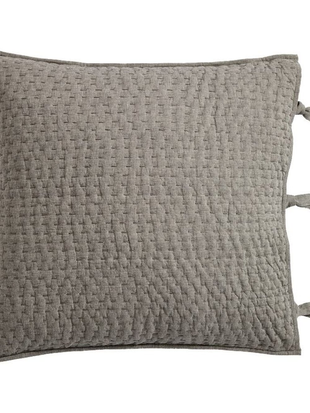 Pottery Barn Pick-stitch Euro Shams Gray Linen Cotton Set of 2